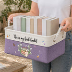 Custom Name & Birth Flower Just A Girl Who Loves Books New Version - Personalized Storage Basket 3