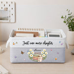 Custom Name & Birth Flower Just A Girl Who Loves Books New Version - Personalized Storage Basket 5