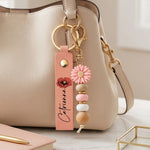 Custom Name & Birth Flower Keychain Gift For Her - Personalized Beaded Keychain 6