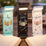 Custom Name & Birth Flower New Version Gifts For Her, Book Lovers, Book Club - Personalized Reading Lamp 1