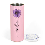 Custom Name & Birth Flower Skinny Tumbler Gift For Her - Personalized Tumbler 2