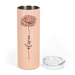 Custom Name & Birth Flower Skinny Tumbler Gift For Her - Personalized Tumbler 3