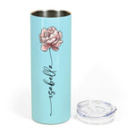 Custom Name & Birth Flower Skinny Tumbler Gift For Her - Personalized Tumbler 4