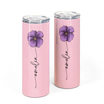 Custom Name & Birth Flower Skinny Tumbler Gift For Her - Personalized Tumbler 7