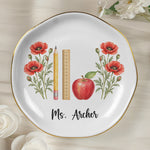 Custom Name & Birth FLower Thank You Back To School Gifts For Teacher - Personalized Jewelry Dish 4