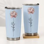 Custom Name & Birth Flower Tumbler Birthday Gift For Her - Personalized Tumbler 5