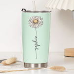 Custom Name & Birth Flower Tumbler Birthday Gift For Her - Personalized Tumbler 7