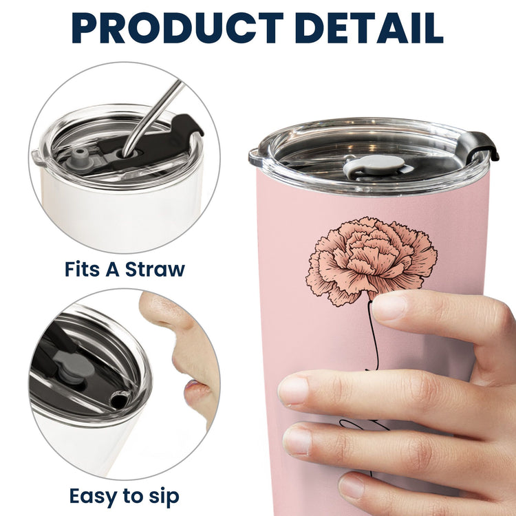 Custom Name & Birth Flower Tumbler Birthday Gift For Her - Personalized Tumbler 9