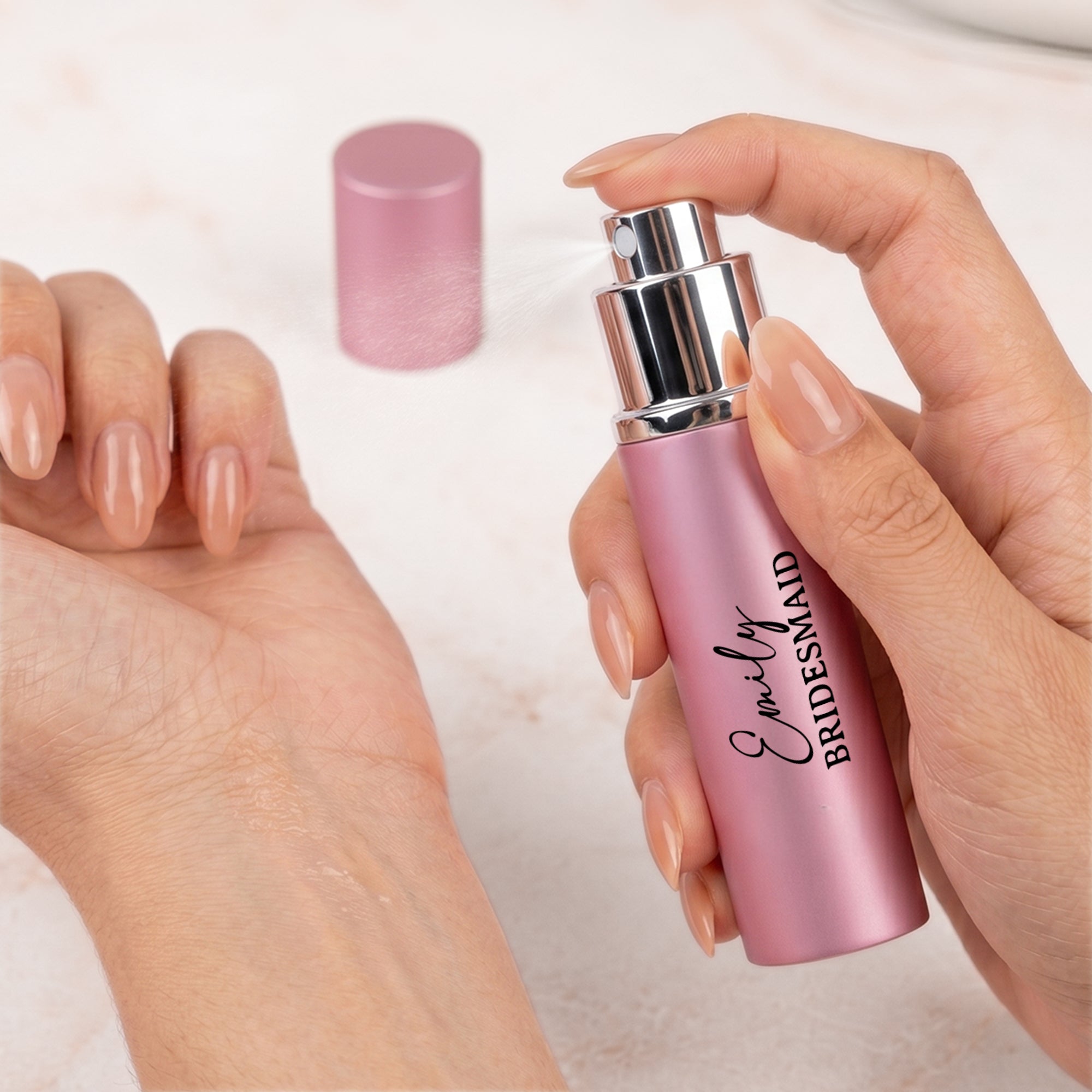 Custom Name & Birth Flower Wedding Gifts For Her, Bridesmaid - Personalized Mini Perfume Bottle 3