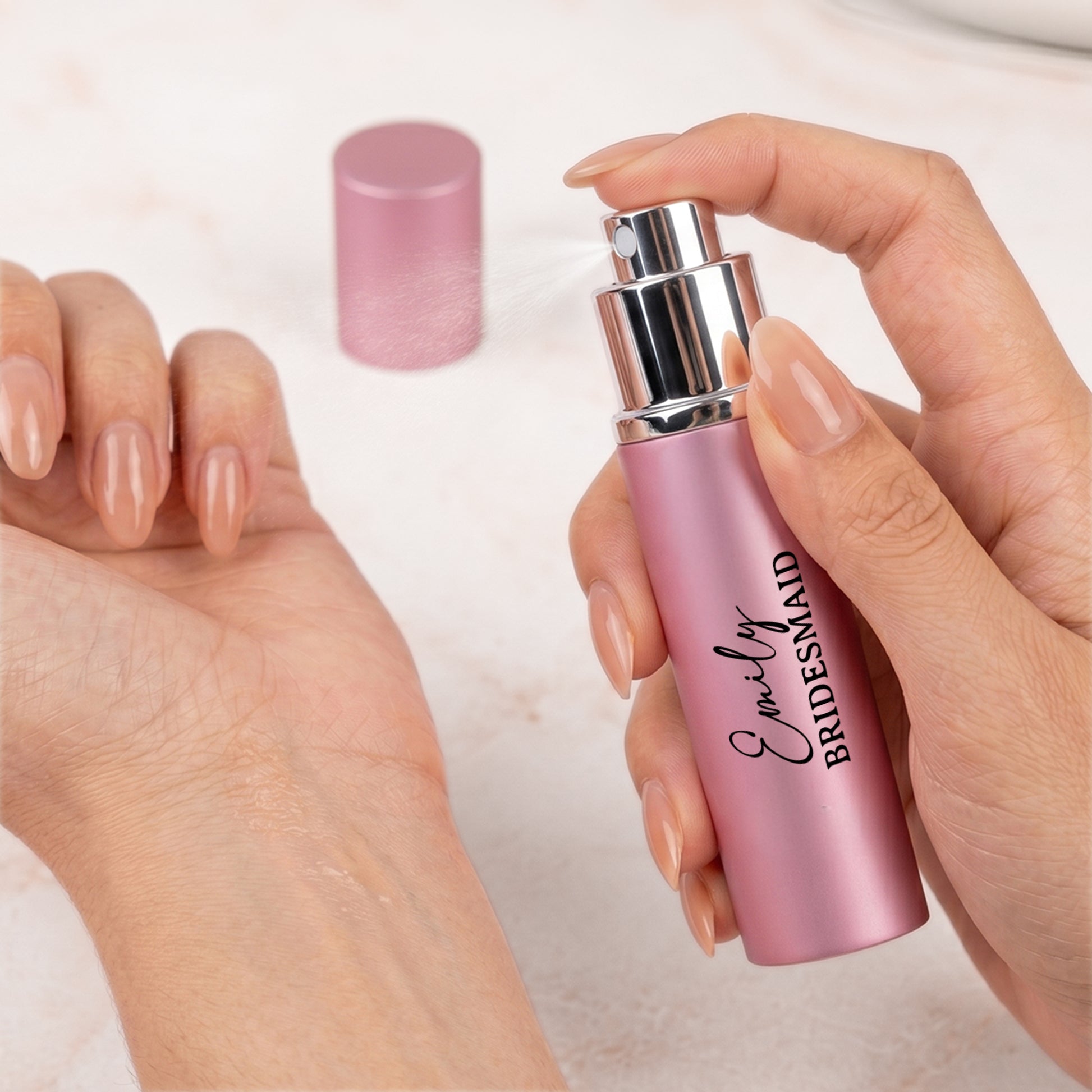 Custom Name & Birth Flower Wedding Gifts For Her, Bridesmaid - Personalized Mini Perfume Bottle 3