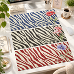 Custom Name & Birth Flower Zebra Print Gifts For Her, BFF, Coworkers - Personalized Desk Mat 1