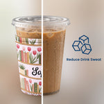 Custom Name & Birth Flowers Book Lovers Gifts For Her, Friends, Book Club - Personalized Iced Coffee Sleeve 4