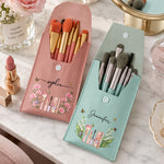 Custom Name & Birth Flowers For Her Girly Gifts For BFF, Coworkers, Sisters, Daughters - Personalized Makeup Brush Bag 6
