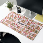 Custom Name & Birth Flowers Gifts For Her, Book Lovers, Book Club Gift - Personalized Desk Mat 5