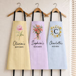 Custom Name & Birth Flowers Gifts For Her Cooking Lovers - Personalized Apron 1