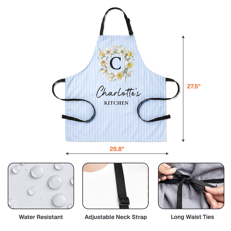 Custom Name & Birth Flowers Gifts For Her Cooking Lovers - Personalized Apron 3