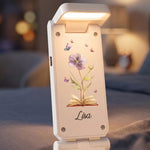 Custom Name & Birth Flowers With Book Gifts For Daughter, Friends, Book Lovers, Book Clubs - Personalized Reading Lamp 7