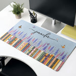 Custom Name & Birthflower For Book Lovers, Book Clubs - Personalized Desk Mat 2