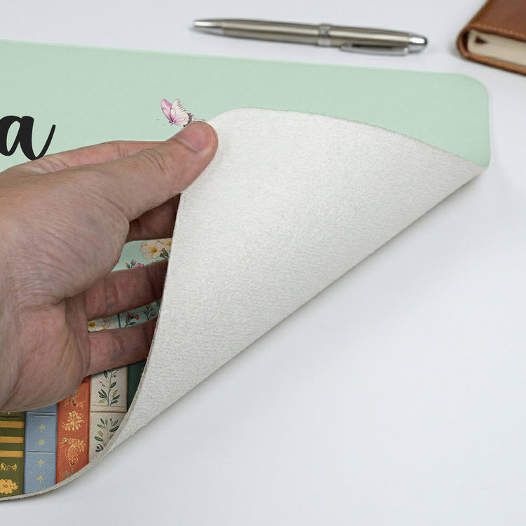 Custom Name & Birthflower For Book Lovers, Book Clubs - Personalized Desk Mat 4