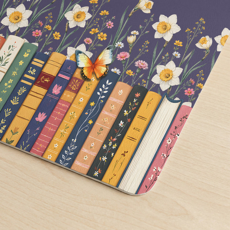 Custom Name & Birthflower For Book Lovers, Book Clubs - Personalized Desk Mat 5