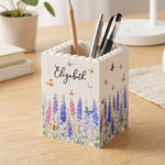 Custom Name & Birthflower For Book Lovers, Book Clubs - Personalized Pen Holder 2