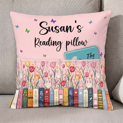 Custom Name & Birthflower For Book Lovers, Book Clubs - Personalized Pillow