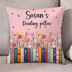 Custom Name & Birthflower For Book Lovers, Book Clubs - Personalized Pillow 1
