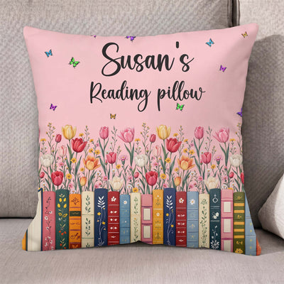 Custom Name & Birthflower For Book Lovers, Book Clubs - Personalized Pillow