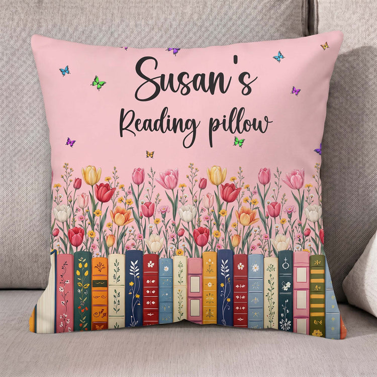Custom Name & Birthflower For Book Lovers, Book Clubs - Personalized Pillow 1