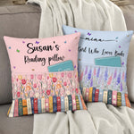 Custom Name & Birthflower For Book Lovers, Book Clubs - Personalized Pillow 2