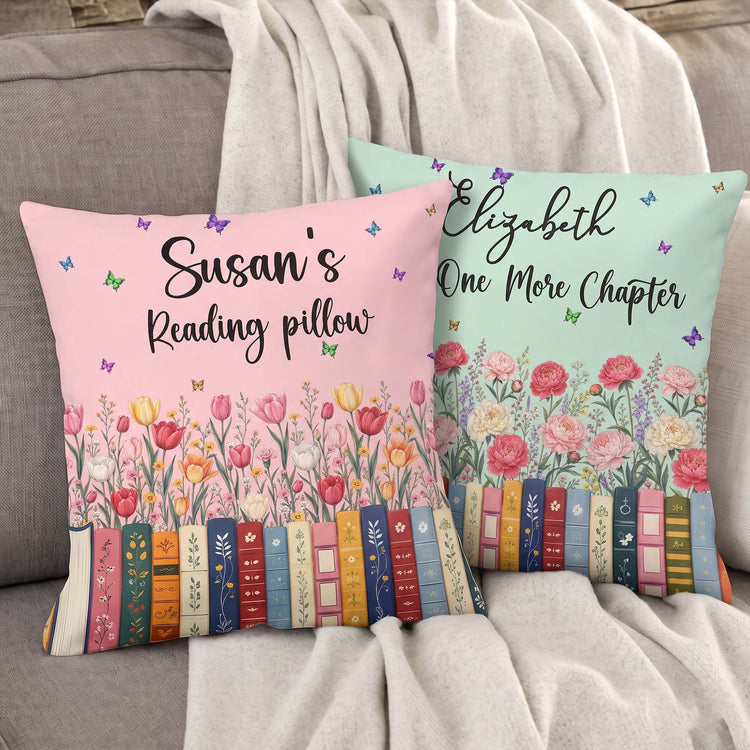 Custom Name & Birthflower For Book Lovers, Book Clubs - Personalized Pillow 2