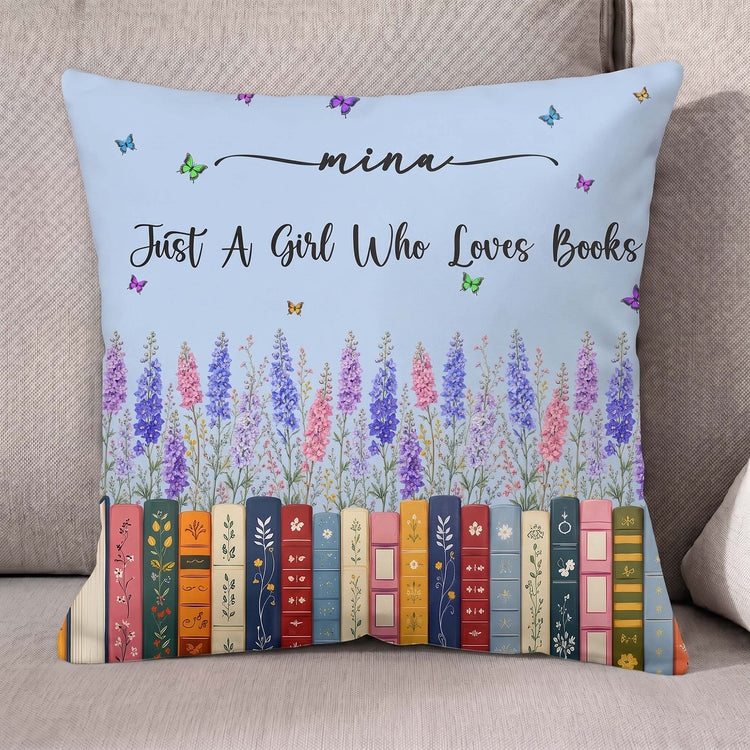 Custom Name & Birthflower For Book Lovers, Book Clubs - Personalized Pillow 3