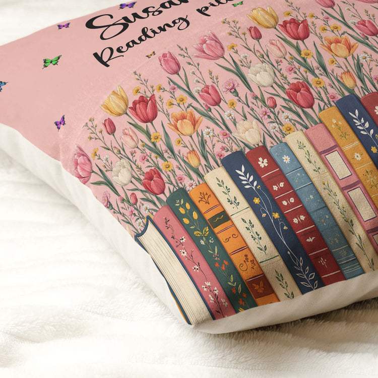 Custom Name & Birthflower For Book Lovers, Book Clubs - Personalized Pillow 6