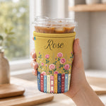 Custom Name & Birthflower For Teachers, Coworkers, Friends, Book Lovers, Book Clubs - Personalized Iced Coffee Sleeve 5