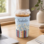 Custom Name & Birthflower For Teachers, Coworkers, Friends, Book Lovers, Book Clubs - Personalized Iced Coffee Sleeve 6
