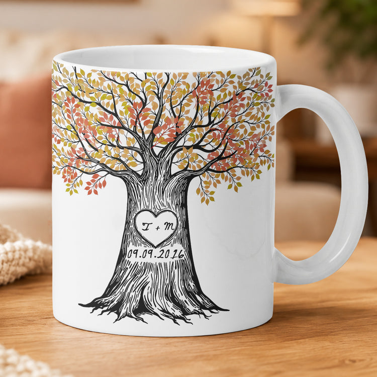 Custom Name & Date Couple Anniversary Valentines Day Gifts - Personalized Mug 2