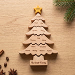 Custom Name & Family Name Puzzle Keepsake Christmas Tree - Personalized Puzzle 4