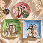 Custom Name & Friendship Photo Watercolor Style Gift For Her - Personalized Jewelry Dish 1
