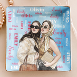 Custom Name & Friendship Photo Watercolor Style Gift For Her - Personalized Jewelry Dish 5