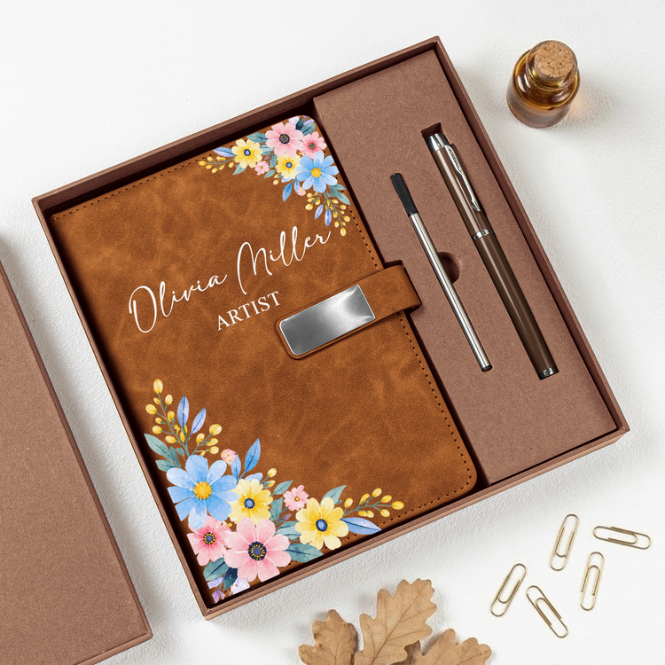 Custom Name And Job Title Gift For Coworkers, Teacher, Nurse - Personalized Notebook Set 2