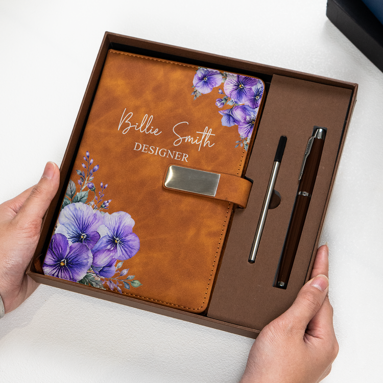 Custom Name And Job Title Gift For Coworkers, Teacher, Nurse - Personalized Notebook Set 3