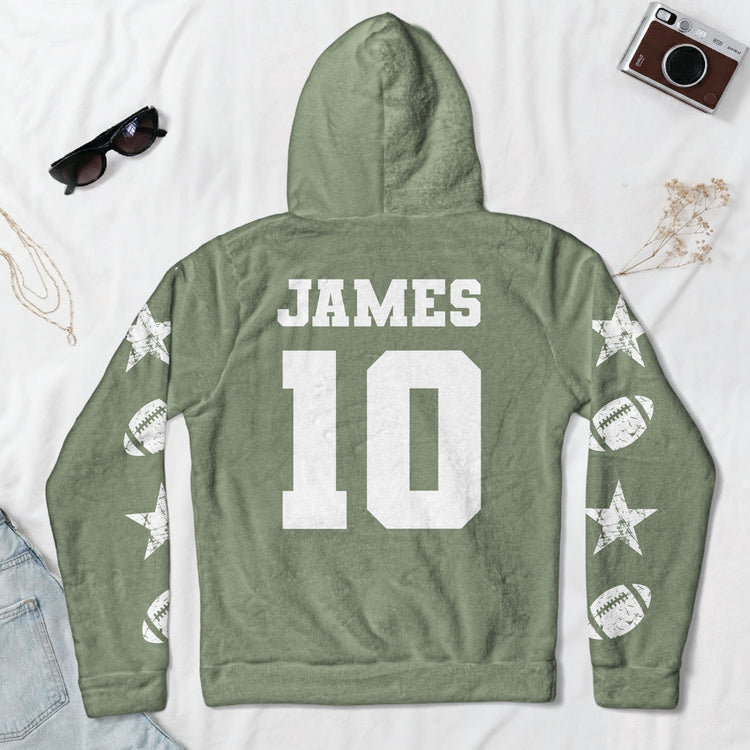 Custom Name & Number Gift For Baseball, Softball, Hockey, Basketball, Soccer, Football Fan - Personalized Hoodie 3