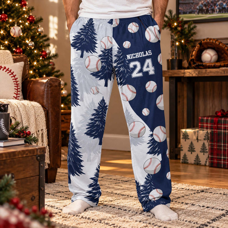 Custom Name & Number Sport Baseball Softball Lovers Gifts For Her, Him - Personalized Lounge Pants 1