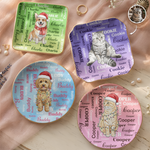 Custom Name & Pet Portrait Watercolor Style Christmas Gift - Personalized Jewelry Dish 1