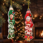 Custom Name & Photo Snowman Santa Christmas Keepsake - Personalized Ornament 2