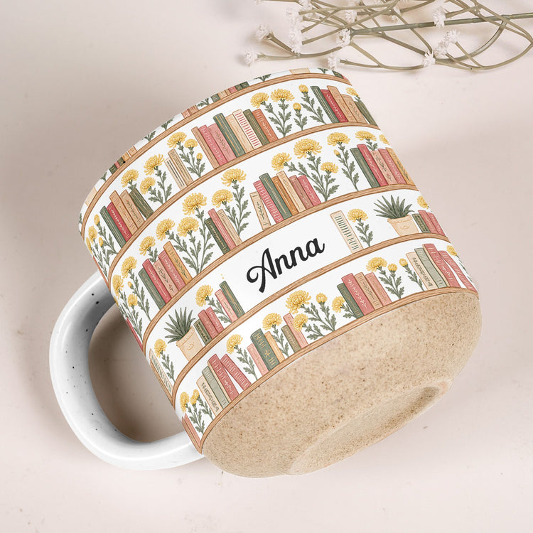 Custom Name Birth Flower Bookshelf For Her, Book Club - Personalized Mug 5
