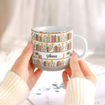 Custom Name Birth Flower Bookshelf For Her, Book Club - Personalized Mug 6