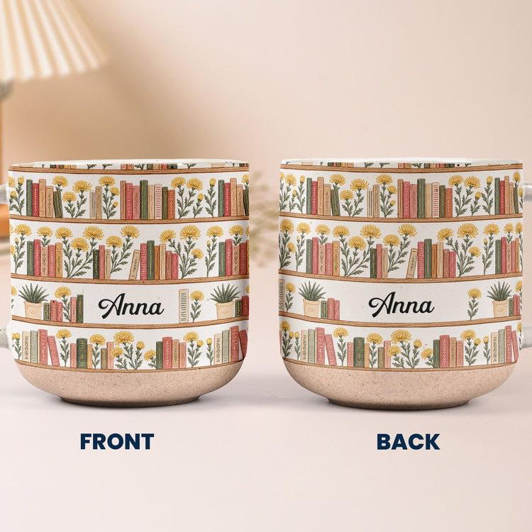Custom Name Birth Flower Bookshelf For Her, Book Club - Personalized Mug 7