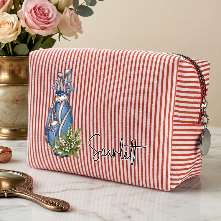 Custom Name, Birth Flower, Girls Golf, Golf Pouch, Gift For Golf Lover, Golf Player, Golf Girls - Personalized Bag 2