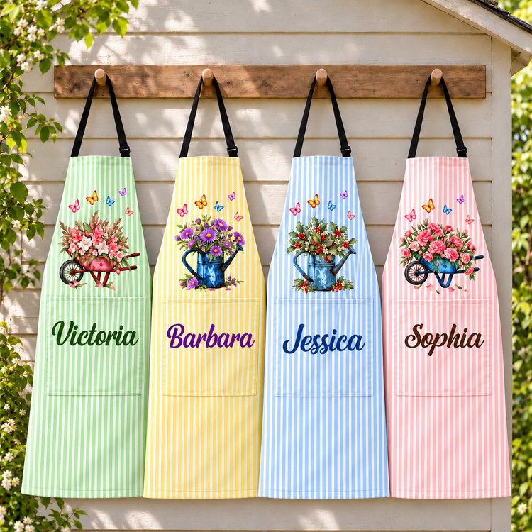 Custom Name, Birthflower Gift For Gardener, Gardening Lovers - Personalized Apron 3